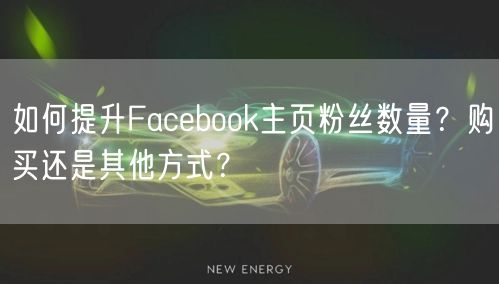如何提升Facebook主页粉丝数量？购买还是其他方式？