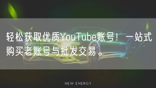 轻松获取优质YouTube账号！一站式购买老账号与批发交易。