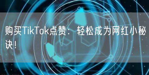 购买TikTok点赞：轻松成为网红小秘诀！