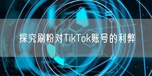 探究刷粉对TikTok账号的利弊