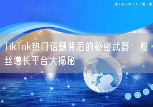 TikTok热门话题背后的秘密武器：粉丝增长平台大揭秘