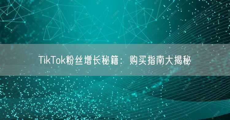 TikTok粉丝增长秘籍：购买指南大揭秘