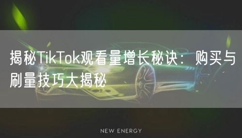 揭秘TikTok观看量增长秘诀：购买与刷量技巧大揭秘