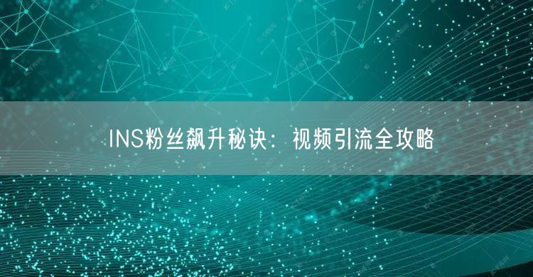 INS粉丝飙升秘诀：视频引流全攻略