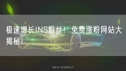 极速增长INS粉丝！免费涨粉网站大揭秘！