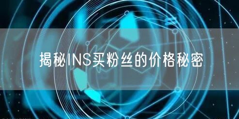 揭秘INS买粉丝的价格秘密