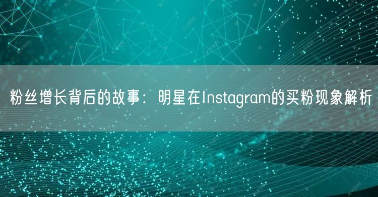 粉丝增长背后的故事：明星在Instagram的买粉现象解析