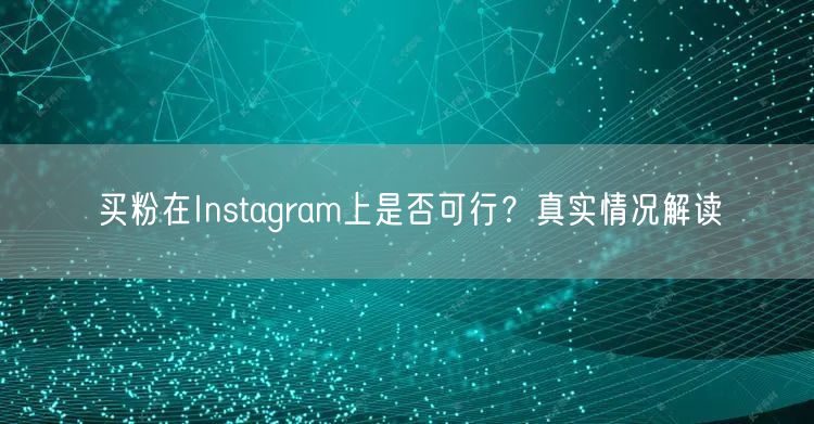 买粉在Instagram上是否可行？真实情况解读