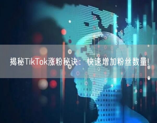 揭秘TikTok涨粉秘诀：快速增加粉丝数量!