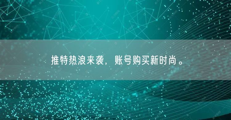 推特热浪来袭，账号购买新时尚。