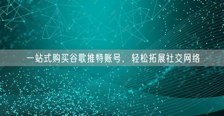 一站式购买谷歌推特账号,轻松拓展社交网络