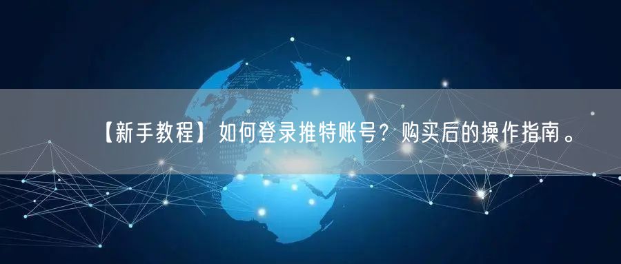 【新手教程】如何登录推特账号？购买后的操作指南。