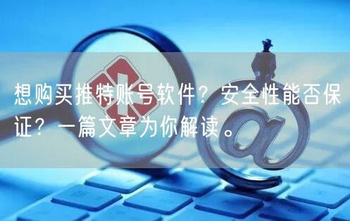 想购买推特账号软件？安全性能否保证？一篇文章为你解读。