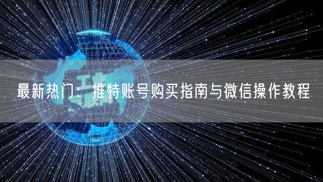 最新热门：推特账号购买指南与微信操作教程