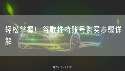 轻松掌握！谷歌推特账号购买步骤详解