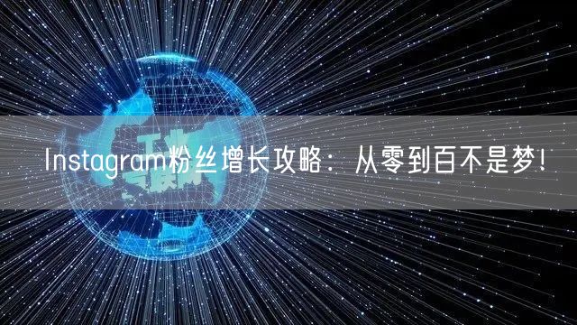 Instagram粉丝增长攻略：从零到百不是梦！
