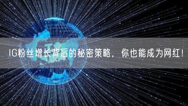 IG粉丝增长背后的秘密策略,你也能成为网红!