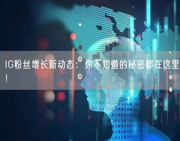 IG粉丝增长新动态：你不知道的秘密都在这