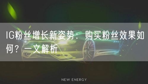 IG粉丝增长新姿势：购买粉丝效果如何？一文解析