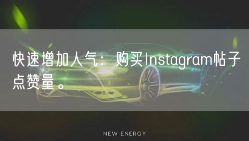 快速增加人气：购买Instagram帖子点赞量。