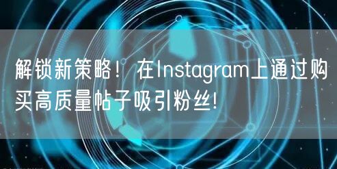 解锁新策略!在Instagram上通过购买高质量帖子吸引粉丝