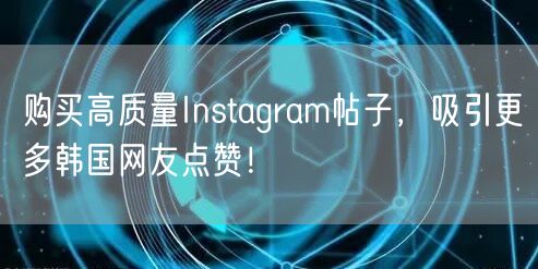 购买高质量Instagram帖子,吸引更多韩国网友点赞!