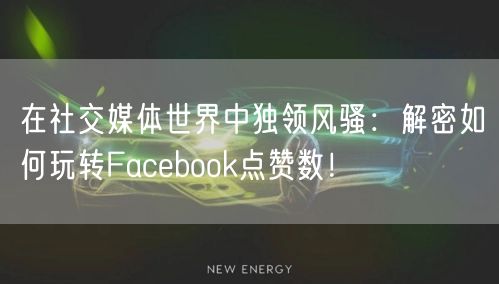 在社交媒体世界中独领风骚：解密如何玩转Facebook点赞数！