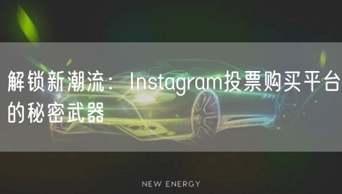 解锁新潮流：Instagram投票购买平台的秘密武器
