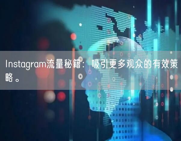 Instagram流量秘籍：吸引更多观众的有效策略。
