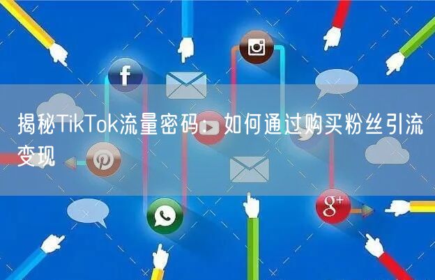 揭秘TikTok流量密码：如何通过购买粉丝引流变现