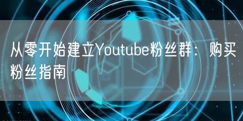 从零开始建立Youtube粉丝群：购买粉丝指南