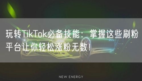 玩转TikTok必备技能：掌握这些刷粉平台让你轻松涨粉无数！