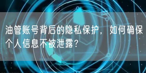 油管账号背后的隐私保护，如何确保个人信息不被泄露？