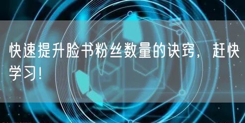 快速提升脸书粉丝数量的诀窍，赶快学习！