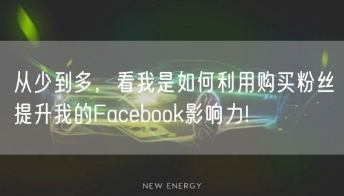从少到多，看我是如何利用购买粉丝提升我的Facebook影响力!