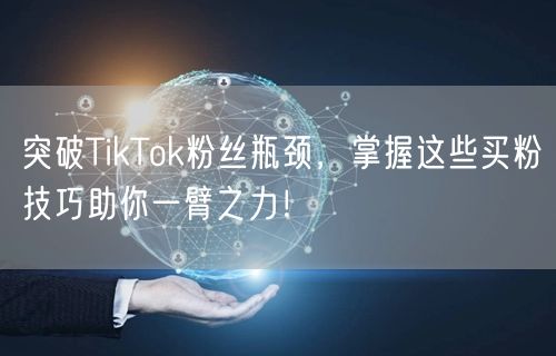 突破TikTok粉丝瓶颈，掌握这些买粉技巧助你一臂之力！