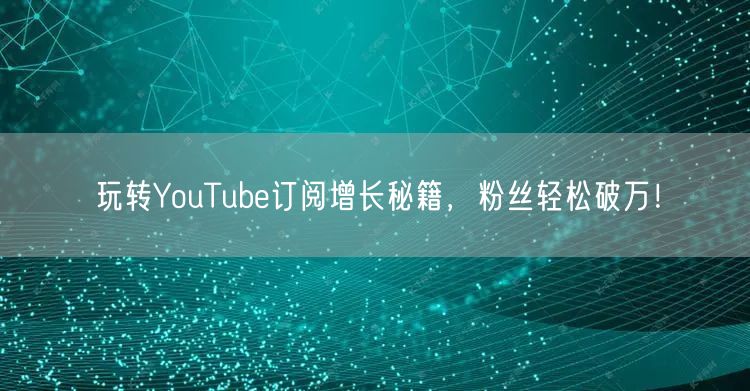 玩转YouTube订阅增长秘籍，粉丝轻松破万！