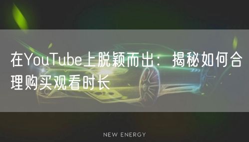 在YouTube上脱颖而出：揭秘如何合理购买观看时长