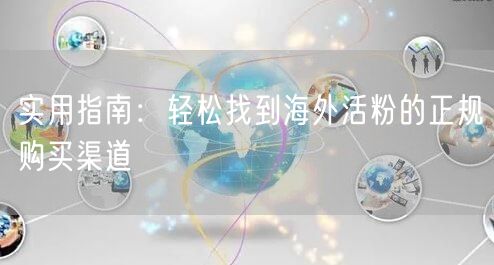 实用指南：轻松找到海外活粉的正规购买渠道