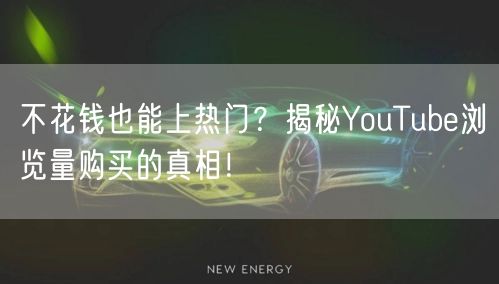 不花钱也能上热门？揭秘YouTube浏览量购买的真相！