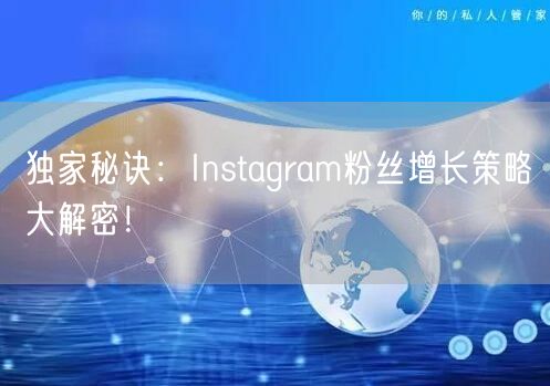 独家秘诀：Instagram粉丝增长策略大解密！