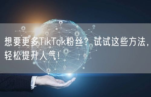 想要更多TikTok粉丝？试试这些方法，轻松提升人气！