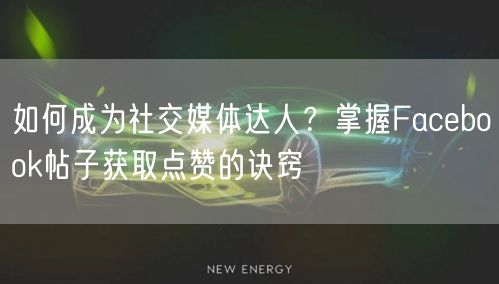 如何成为社交媒体达人？掌握Facebook帖子获取点赞的诀窍