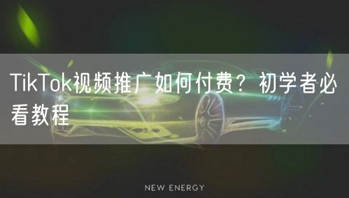 TikTok视频推广如何付费？初学者必看教程