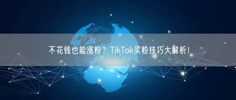 不花钱也能涨粉？TikTok买粉技巧大解析！