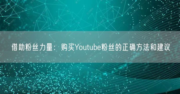 借助粉丝力量：购买Youtube粉丝的正确方法和建议