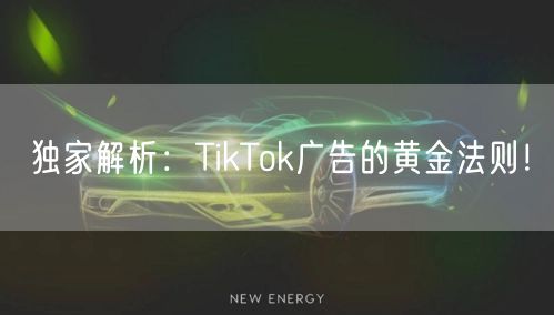 独家解析：TikTok广告的黄金法则！