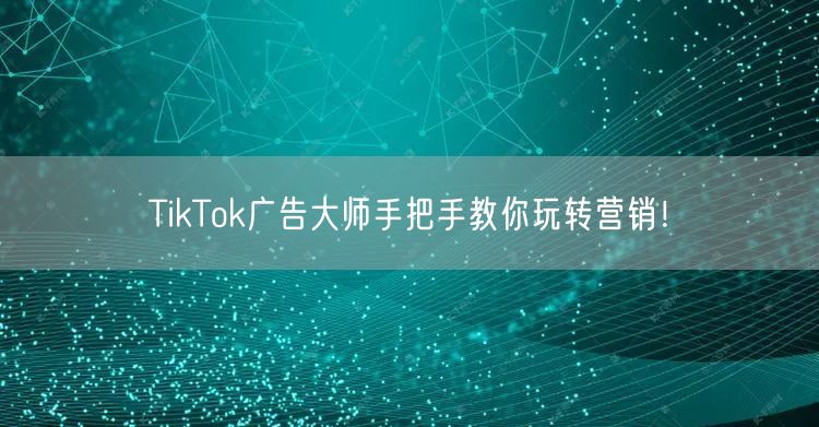 TikTok广告大师手把手教你玩转营销！