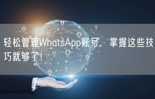 轻松管理WhatsApp账号，掌握这些技