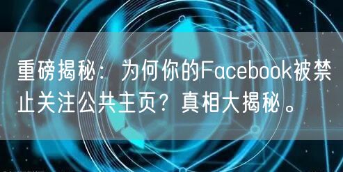 重磅揭秘：为何你的Facebook被禁止